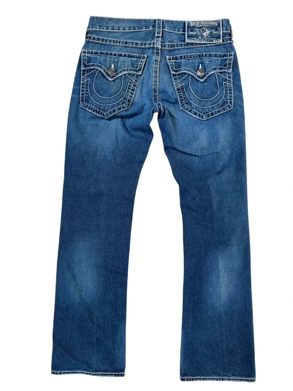 Vintage Y2K True Religion Ricky Super T White Contrast Stitch  Jeans 33